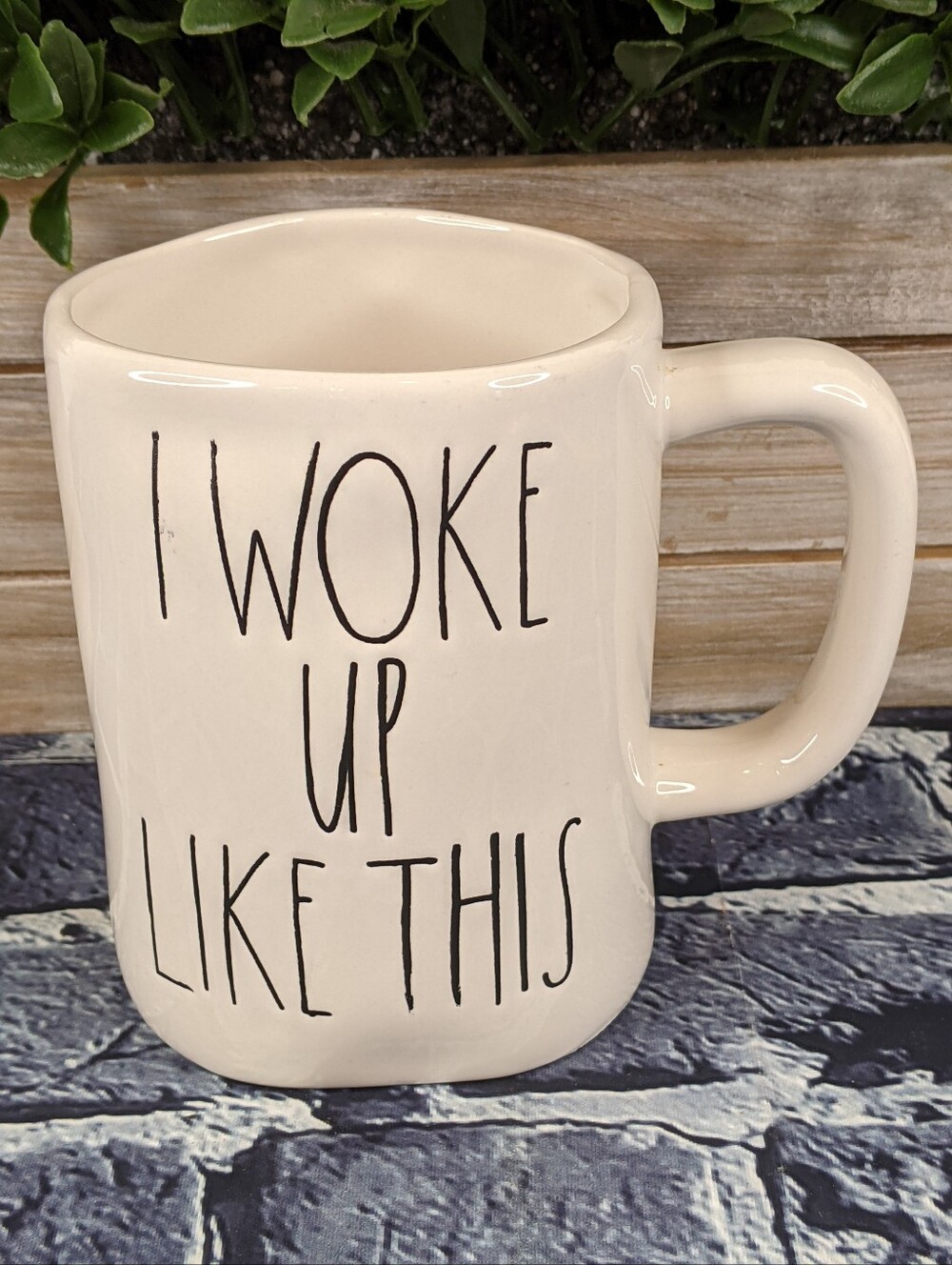 Rae Dunn I WOKE UP LIKE THIS Ceramic Coffee Mug